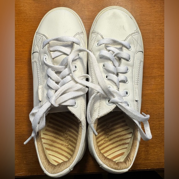 Taos Plim Soul Lux Sneakers White Leather Size 8 - Picture 2 of 13
